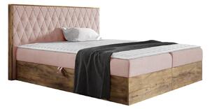 Boxspring postelja Baltimore 190, 200x200, Blago, Posteljno dno, 208x208x103cm, Vzmetnica