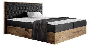 Boxspring postelja Baltimore 190, 200x200, Blago, Posteljno dno, 208x208x103cm, Vzmetnica