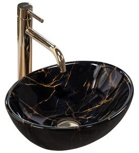 Rea Sofia Mini Black Marble Shiny umivalnik za pult