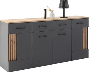 Modern Living Široka Komoda Amare, Antracit, Barva Hrasta