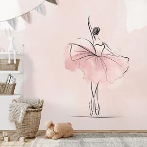 Tapeta elegantna balerina v rožnatem krilu