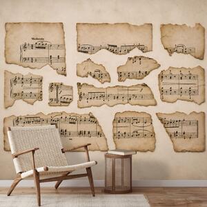 Tapeta vintage glasbene partiture