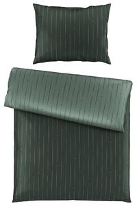 OBOJESTRANSKA POSTELJNINA STRIPES DK 140/200 cm saten zelena