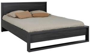 POSTELJA 160 cm x 200 cm , leseni material temni hrast