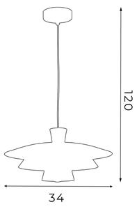 Lestenec na vrvici PLATO 1xE27/15W/230V medenina/zlata