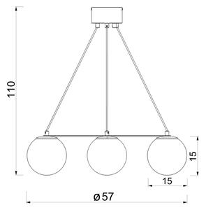 Lestenec na vrvici BALLO 4xE27/15W/230V črna/bela