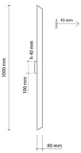 Navi LED stenska svetilka, črna, višina 100 cm, kovinska, 3.000 K