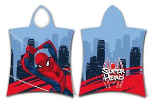 Rdeč/moder otroški pončo iz frotirja Spider-Man – Jerry Fabrics