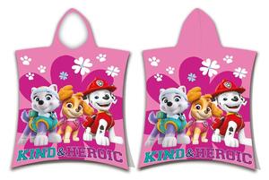 Rožnat otroški pončo iz frotirja Paw Patrol – Jerry Fabrics