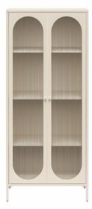 Kremno bela kovinska vitrina 80x186x40 cm Luna – Støraa