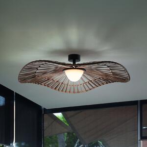 Bover LED zunanja stropna svetilka Mediterránia, rjava, Ø 105 cm, zatemnjen, Rjava / rjasta, Plastika, Dizajn
