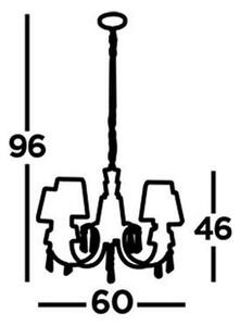 Searchlight 6885-5CC - Lestenec na verigi PORTICO 5xG9/33W/230V krom