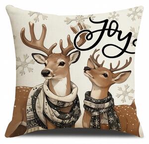 Božična prevleka za blazino DEER JOY 45x45 cm, bež