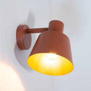 Stenna svetilka Dunka, opečnato rdeča, 1-svetilna, jeklo, višina 17 cm
