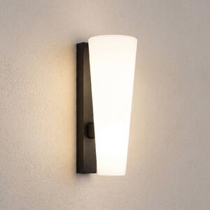 Lucande Zunanja LED-stenna svetilka Jovra, črna, višina 32 cm, Bela, Steklo, Sodobni