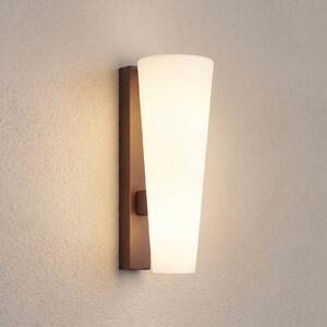 Lucande Zunanja LED-stenna svetilka Jovra, iz corten jekla, višina 32 cm, Rjava / rjasta, Steklo, Sodobni