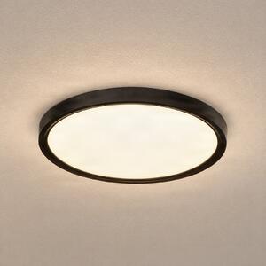 Lindby LED stropna svetilka Pravin, Ø 40 cm, 3.000 K, črna, Črna, Dnevna soba / jedilnica, Plastika, Sodobni