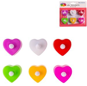 LED čajne svečke v obliki srca HEARTS, set 6 kos