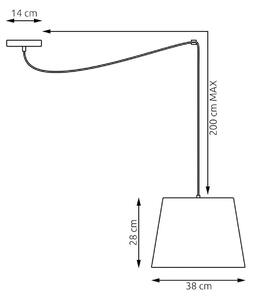 Obesna svetilka Ascot, bež, Ø 38 cm, tkanina, decentralizirana