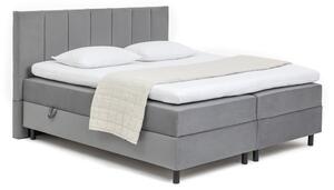 Siva boxspring postelja s prostorom za shranjevanje 160x200 cm Elva Bold Line – Bonami Selection