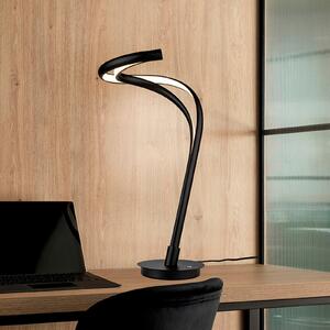 Schuller Valencia LED namizna svetilka Danza, mat črna, višina 50 cm, kovina, zatemnjen, Črna, Dnevna soba / jedilnica, Aluminij, Sodobni