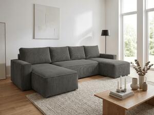 AKCIJA Temno siva sedežna garnitura v obliki črke U SMART COSARO 295x140 cm II. kakovost