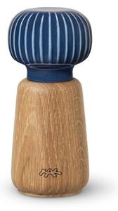 Mlinček za začimbe iz hrastovega lesa s temno modrimi porcelanastmi detajli Kähler Design Hammershoi, višina 13 cm