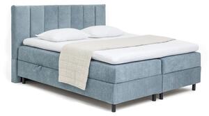 Modra boxspring postelja s prostorom za shranjevanje 160x200 cm Elva Bold Line – Bonami Selection