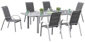 VRTNI SET aluminij rjava, srebrne barve