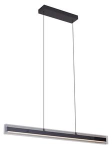 Moderna viseča svetilka črna z dimnim steklom vklj. LED Easylift - Catch