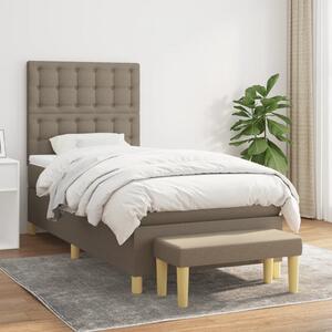 VidaXL Box spring postelja z vzmetnico taupe 90x200 cm blago