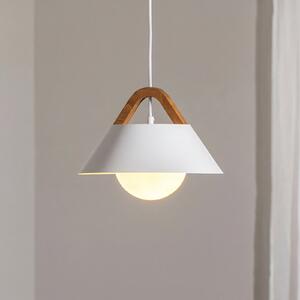 Luminex Visoka svetilka Funda, bela, Ø 30 cm, 1-žarek, kovina/steklo, zatemnjen, Bela, Dnevna soba / jedilnica, Kovina, Sodobni