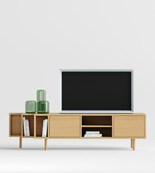 TV omarica v hrastovem dekorju v naravni barvi 189x50x44 cm Shift – Woodman
