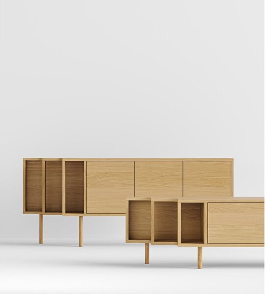 TV omarica v hrastovem dekorju v naravni barvi 189x50x44 cm Shift – Woodman