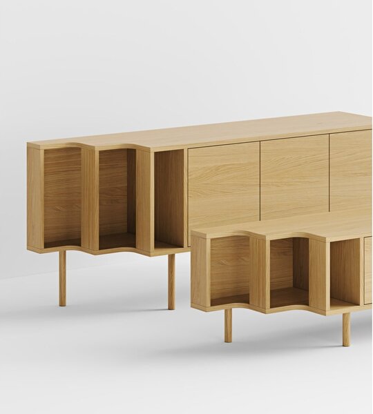 TV omarica v hrastovem dekorju v naravni barvi 189x50x44 cm Shift – Woodman