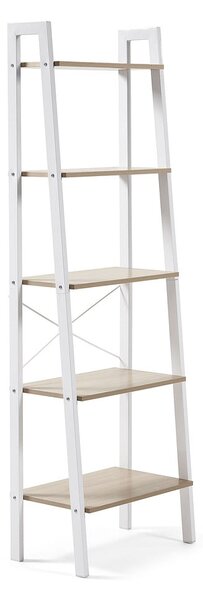 Bel/naraven regal v hrastovem dekorju 56x172x32 cm Aarhus – Kave Home