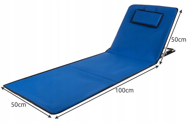 Oxford podloga za na plažo z nastavljivim naslonjalom + blazina 150x50cm