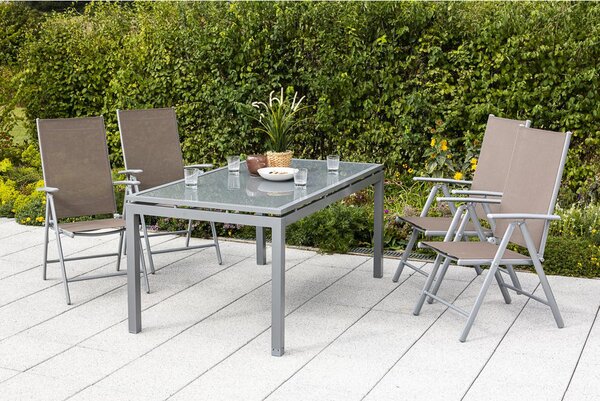 SET ZLOŽLJIVIH VRTNIH SEDEŽEV aluminij rjavosiva