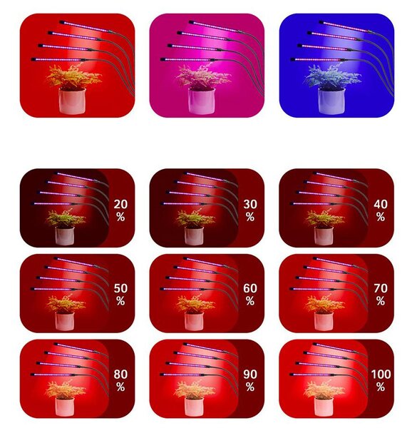 80 UV LED svetilka za rast rastlin 36W USB 3 načini delovanja