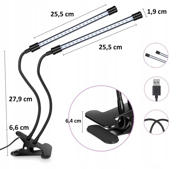 40 LED UV svetilki za rast rastlin 20W