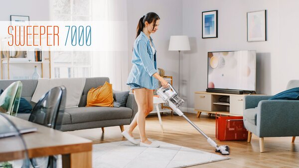 2v1 150W aku. brezžični pokončni sesalnik LED SWEEPER 7000