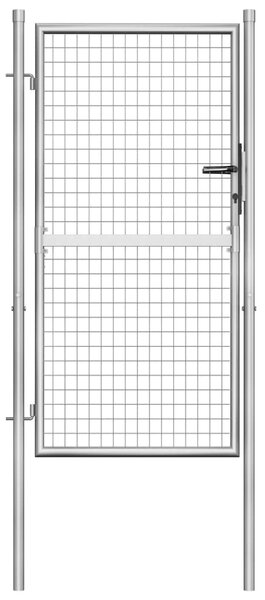 VidaXL Vrtna vrata pocinkano jeklo 105x200 cm srebrna