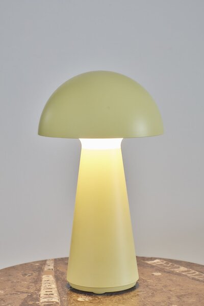 Sirius LED namizna svetilka na baterije Sam, rumena, plastika, višina 28 cm, IP54, zatemnjen, Rumena, Plastika, Skandinavski