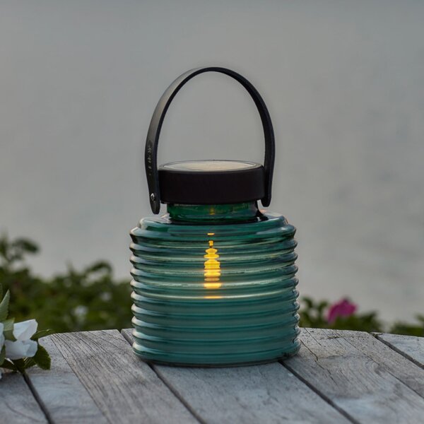 Sirius LED-sončna svetilka Aston Jar, višina 16 cm, zelena/rjava, IP44, Zelena, Steklo