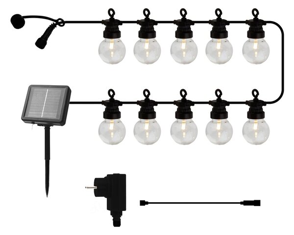 Sirius LED-veriga Lucas, začetni komplet, prosojna, 10 luči, na sončno energijo/z, Večbarvna, Plastika