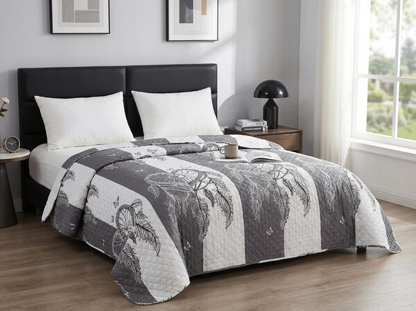 Pregrinjalo za posteljo TIRSO sivo-belo Dimenzije: 170 x 210 cm
