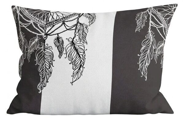 Prevleka za blazino iz mikrovlaken TIRSO 70x90 cm, sivo-bela
