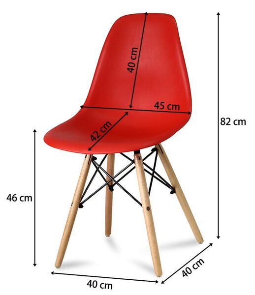 Set 2 stolice + stol - Oslo red