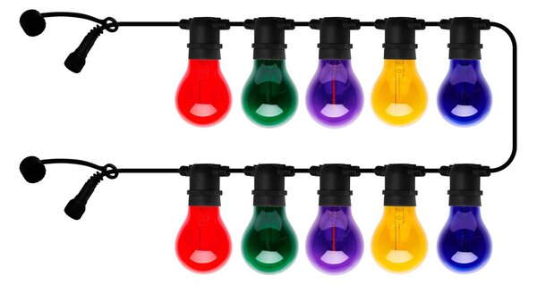 Sirius LED-veriga Tobias, podaljšek, večbarvna, 10 luči, dolžina 4,5 m, Večbarvna, Plastika