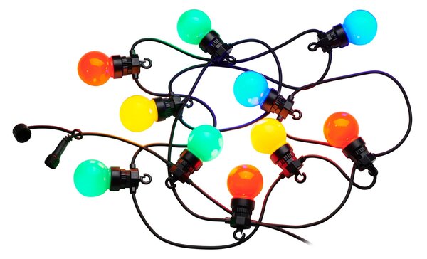 Sirius LED-veriga Lucas, začetni komplet, pisana, 10 luči, na sončno energijo/z vtičem, Večbarvna, Plastika